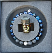 Pulsera de aromaterapia con ojo de tigre azul, otra vista